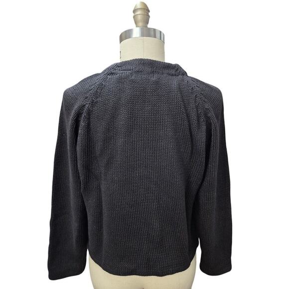 Vtg Y2K 90s DSC Cotton Black Cardigan Big Iridescent Beaded Buttons Sz M - Picture 4 of 5